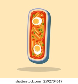 The letter I is in the shape of the Korean food Tteokbokki