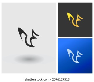 Letter Shape logo NE NF monogram logo idea for company