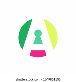 un logotipo de forma de letra. logo de la guardia de seguridad. logotipo de protección con teclados. logo vectorial colorido. 