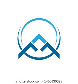 Letter A with the shape of a mountain logo design vector illustration