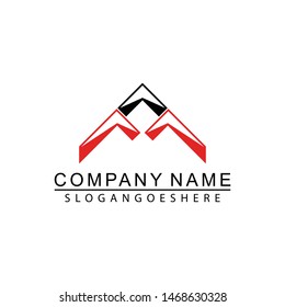 Letter A with the shape of a mountain logo design vector illustration