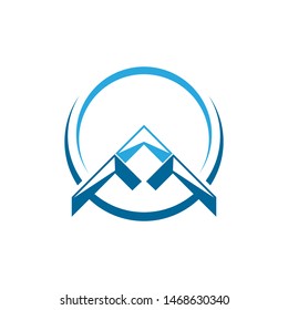 Letter A with the shape of a mountain logo design vector illustration