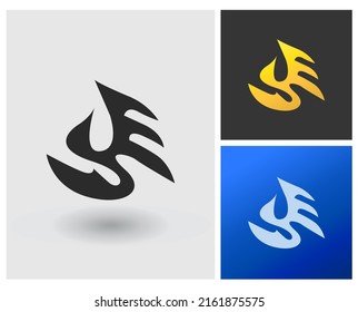 Letter shape SE logo design.