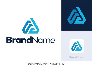 Letter A with shape triangle logo, Simple modern logo for technology or identity business, creative agency, architecture design studio, startup looking bold brand identity, initial letter CA AC logo.