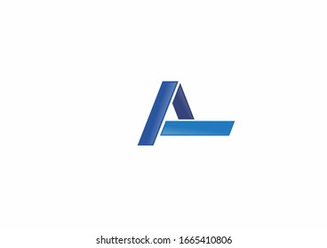 A Letter Shape Vector Logo Design Template. Ribbon concept logo
