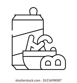 letter shaped cookies snack line icon vector. letter shaped cookies snack sign. isolated contour symbol black illustration