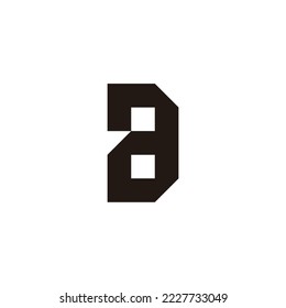 Letra a forma D, símbolo geométrico cuadrado símbolo simple vector logotipo
