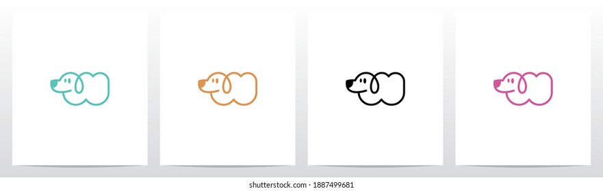 Letter Shaped Dog Letter Logo Design W