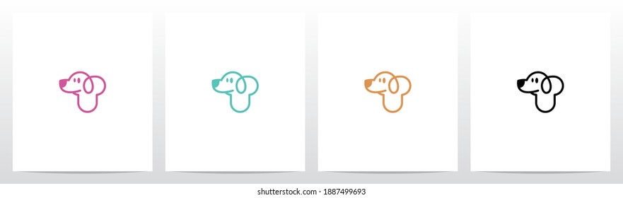 Letter Shaped Dog Letter Logo Design T