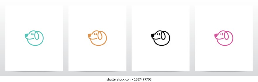Letter Shaped Dog Letter Logo Design O