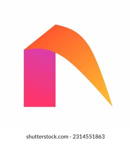 letra un logotipo con forma de degradado de color, logotipo con forma moderna.
