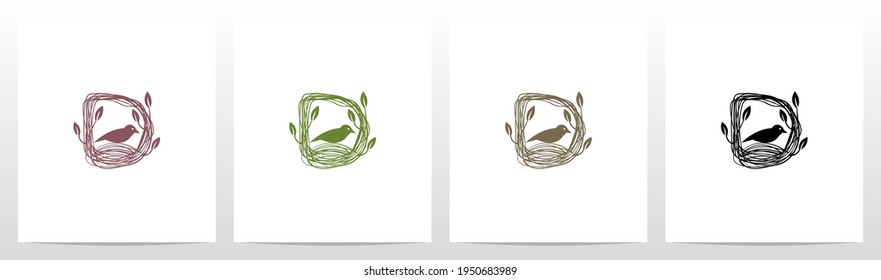 Letter Shaped Nest Logo Design D