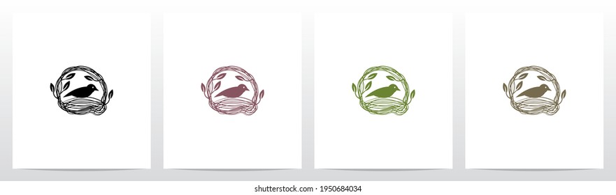Letter Shaped Nest Logo Design Q