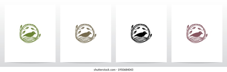 Letter Shaped Nest Logo Design O