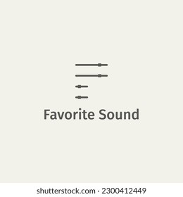 Letter shaped sound control button logo.