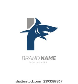 Letter I Shark Logo Design Vector Icon Graphic Emblem Illustration