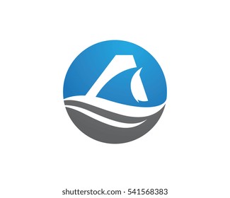 A Letter with Shark Logo Template