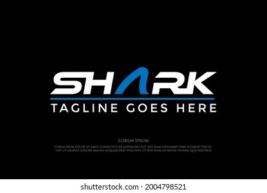 Letter Shark Text Word Typography Font Type Logo Design Vector