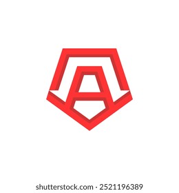 Letter A and shield badge logo - editable vector design