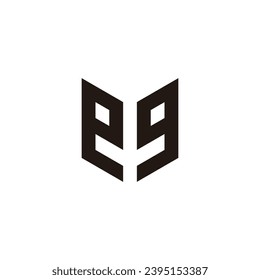 Símbolo geométrico de la letra eg vector logotipo simple