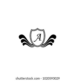 letter shield icon with wings vector illustration
