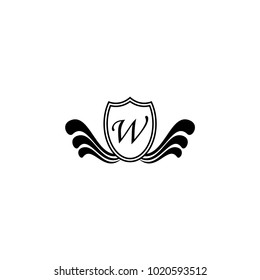 letter shield icon with wings vector illustration