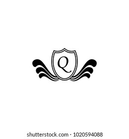 letter shield icon with wings vector illustration
