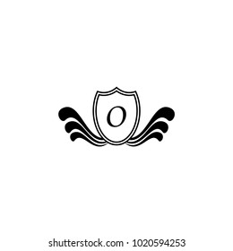 letter shield icon with wings vector illustration