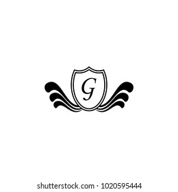 letter shield icon with wings vector illustration