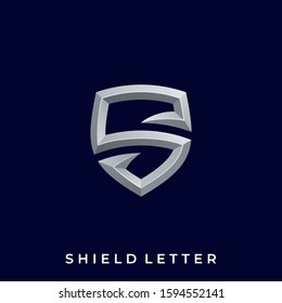 Letter Shield Illustration Vector Template. Suitable for Creative Industry, Multimedia, entertainment, Educations, Shop, and any related business
