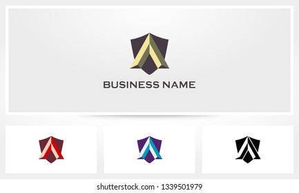 Letter A Shield Logo