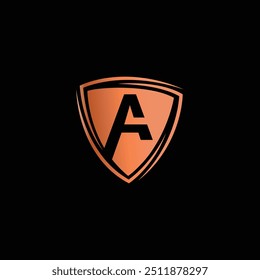 A letter in Shield , A shield logo, Letter A with shield