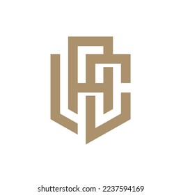 Letter Shield Logo Concept. Initial Letter Mark LAC Symbol Logo Design