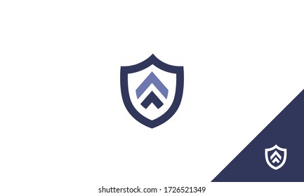Letter A in the shield. Letter A shield logo design