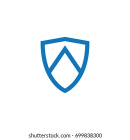 Letter A in shield logo design