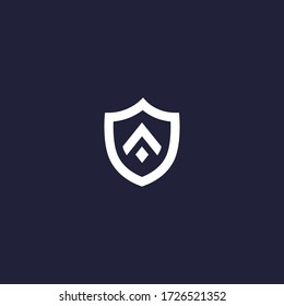 letra Diseño del logotipo de escudo. Letra abstracta A en el escudo. diseño de logotipo moderno y limpio. ilustración vectorial eps10