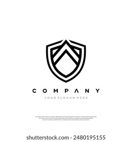 letter A shield logo design. Abstract letter A in the shield . modern and clean logo design . vector eps10 Premium Design