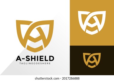 Letter A Shield Logo Design, Brand Identity Logos Designs Vector Illustration Template