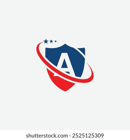 letter A shield logo design template