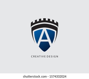 A Letter Shield Logo Icon Design.