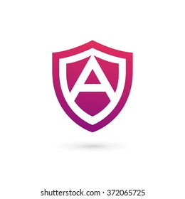 Letter A shield logo icon design template elements