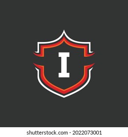 Letter I and Shield Logo Template