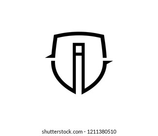 Letter i Shield Logo Template Design Vector, Emblem, Concept Design, Creative Symbol, Icon
