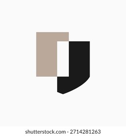 Ilustración de icono de Vector de logotipo de seguridad de protección de letras I