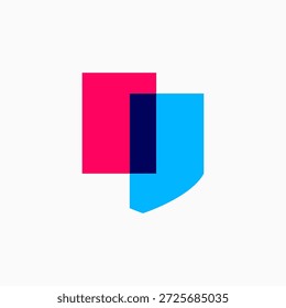 Ilustración de icono de Vector de logotipo de seguridad de protección de letras I