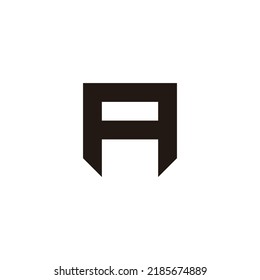 Letter A shield, square geometric symbol simple logo vector