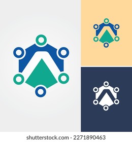Vector de diseño del logotipo tecnológico de la carta A Shield