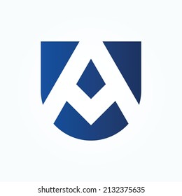 Letter A Shield vector design illustration
