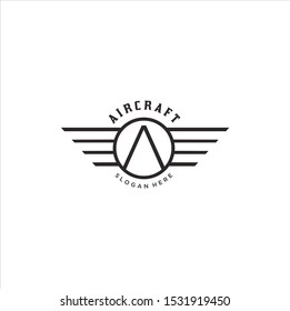 Letter A Shield Wings Logo . Wings Logo abstract design vector template Wings Logo.Aircraft Logo icon.Linear Flying Airlines Logotype.