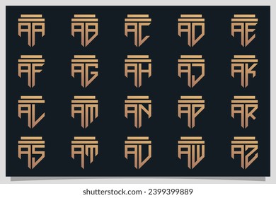 Letter shiled logo design unique concept Premium Vector